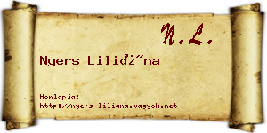 Nyers Liliána névjegykártya